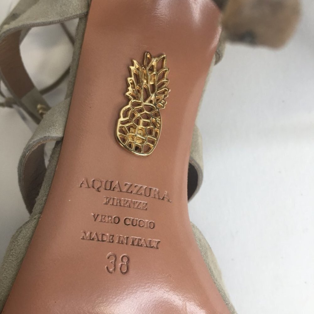 Aquazzura Suede Lace-Up Pumps Size 38 - Picture 9 of 10